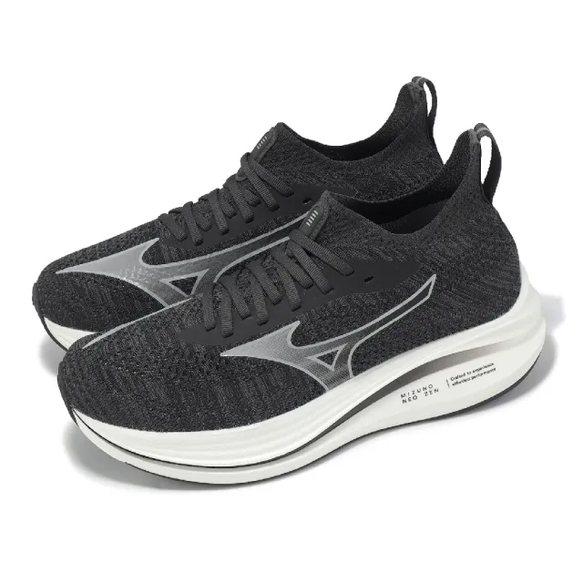 MIZUNO 美津濃】慢跑鞋Neo Zen 男鞋黑白緩衝路跑運動鞋美津濃(J1GC2586