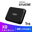 2入組 ★【Crucial 美光】X9 1TB Type-C USB 3.2 Gen 2 外接式ssd固態硬碟(CT1000X9SSD9)