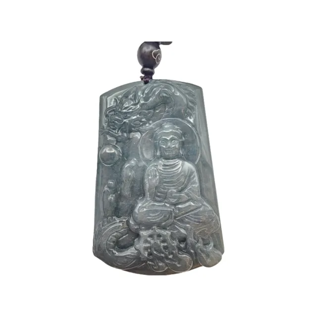【藏古祥館】翡翠御龍觀音 SB47 (宗教開運  翡翠)