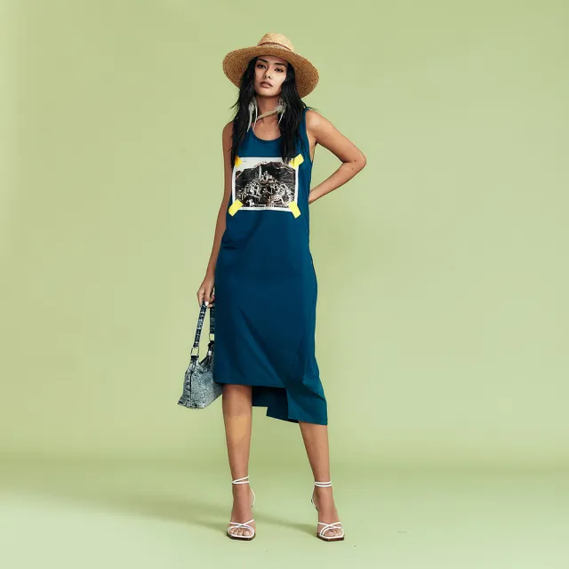 【ICHE 衣哲】Cop.Copine 法國原裝進口照印花不規則連身洋裝