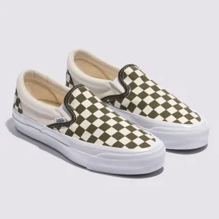 【VANS 官方旗艦】Premium LX Classic Slip-On 98 墨綠色棋盤格滑板鞋
