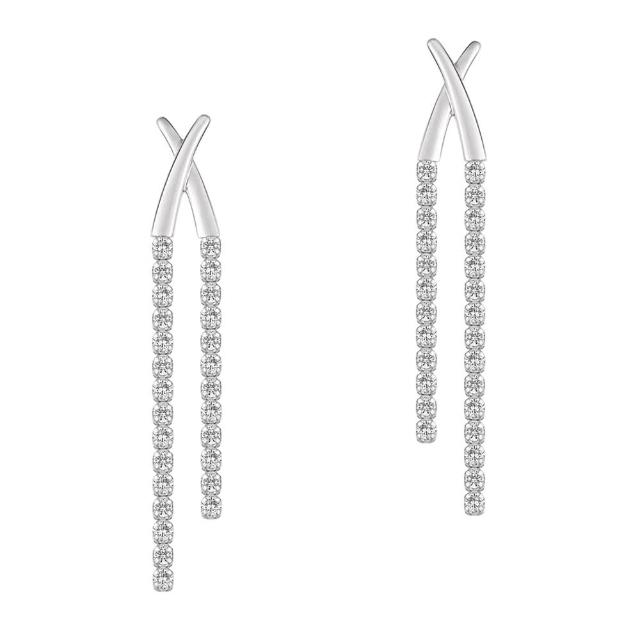 【Emperor Diamond 京華鑽石】鑽石耳環 18K金 天然鑽石 共0.70克拉 搖曳姿態系列Ⅱ(垂墜鑽石耳環)