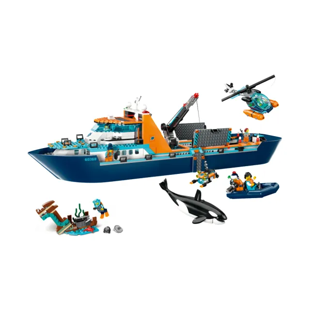 LEGO 樂高】城市系列60368 北極探險家之艦(玩具船兒童積木DIY