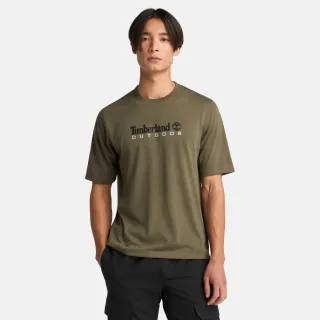 【Timberland 官方旗艦】男款軍綠色防曬短袖T恤(A41Z5A58)