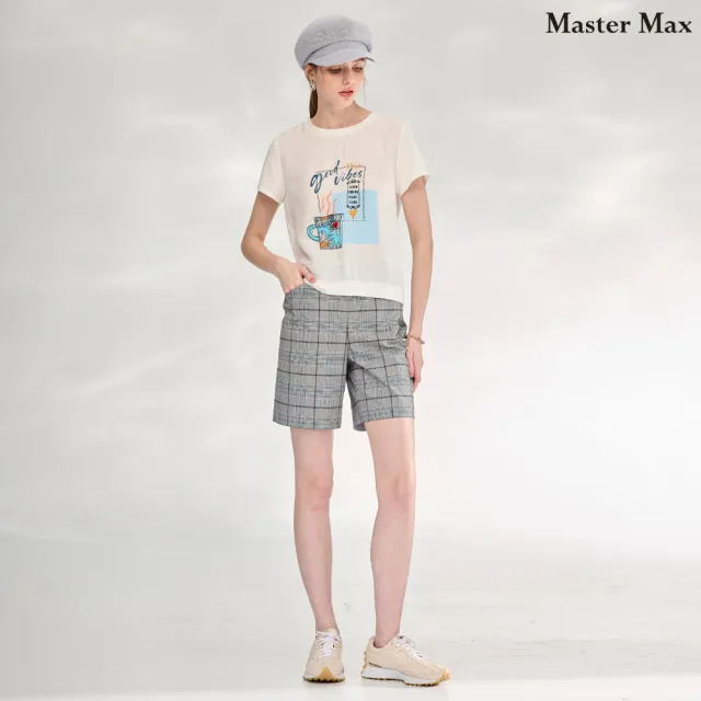 【Master Max】經典格紋單釦休閒短褲(8513052)