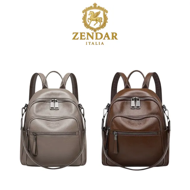 【ZENDAR】直播限定 台灣總代理 限量1折 頂級超柔軟小牛皮後背包 佩樂系列 全新專櫃展示品(2色任選)