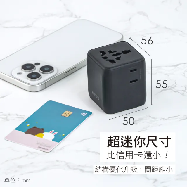 【KINYO】迷你國際電壓旅行萬國轉接頭 雙AC插座萬用旅行轉接頭 多國轉換插頭(交換禮物 聖誕節)