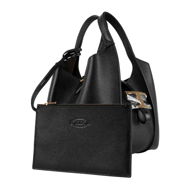 【TOD’S】T Timeless 附小袋迷你手提/斜背二用包(黑色)