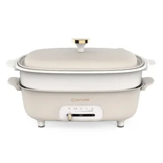 【TATUNG 大同】3.5公升（L）煎烤/燉湯多功能電烤盤－燕麥色(TSB-M4025-OMC)