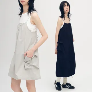 【plain-me】SAAKO 2WAY可拆工裝洋裝 SAA5033-252(機能 抗撕裂 可調節 抽繩 短洋裝 短裙 長裙 細肩帶)