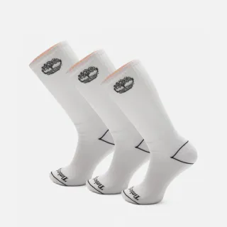 【Timberland】中性白色中筒襪三入組(A6BBY100)