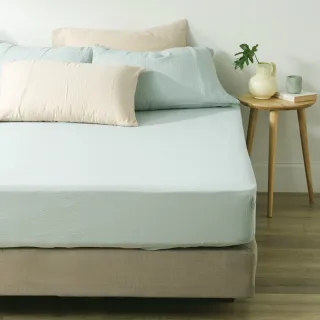 【hoi! 好好生活】賴床包-皺皺雙層紗單人床包(多款可選)