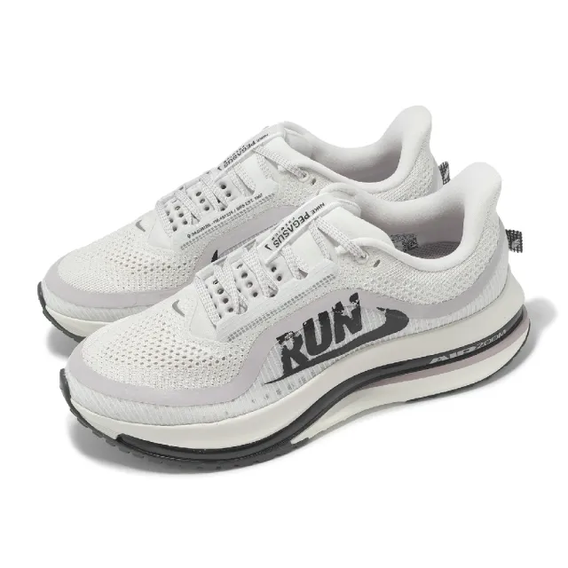 【NIKE 耐吉】慢跑鞋 Pegasus Premium Run 男鞋 象牙白 黑 厚底 緩震 運動鞋(IH2288-001)