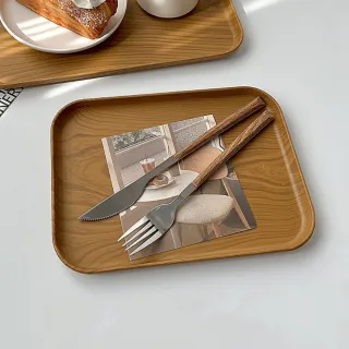 【hoi! 好好生活】美耐皿仿木紋托盤30*22