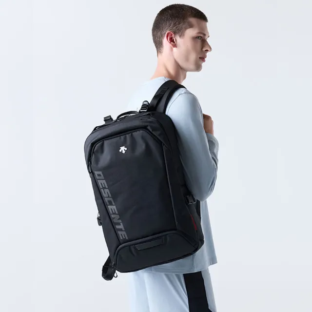 【DESCENTE】後背包 健身包 運動包 大容量 TRAINING ALL-IN-ONE BACKPACK 黑 SQ323TBP70-BLK0