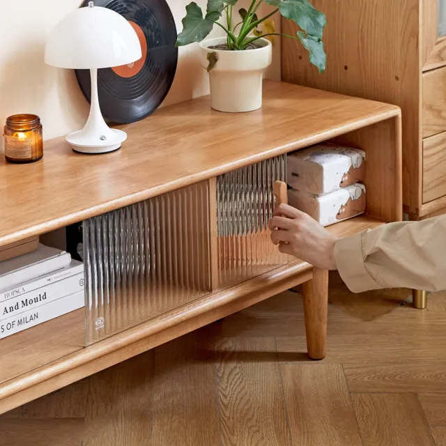 【hoi! 好好生活】預購60天★維莎原木巧伴橡膠木實木原木色電視櫃1.5M Y520N02