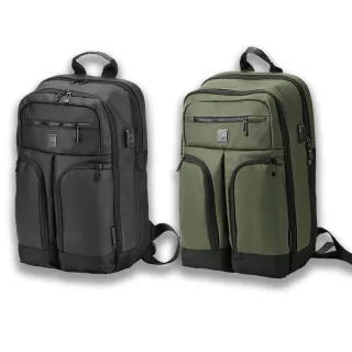【Travel Blue 藍旅】Alpha專業背包-黑/綠 TB3038(後背包/筆電包/防水電腦包/雙肩包/大容量)