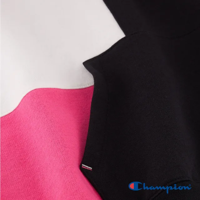 【Champion】官方直營 女款-LEGACY 色塊拼接LOGO印花連帽TEE-2色(116742-歐規)