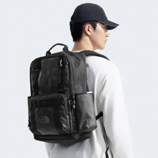 【The North Face 官方旗艦】北面男女款黑色DWR防潑水大容量多功能休閒後背包｜8BK4BIA