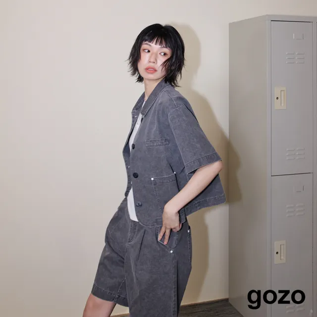【gozo】A|水洗雙口袋短版西裝外套(兩色)