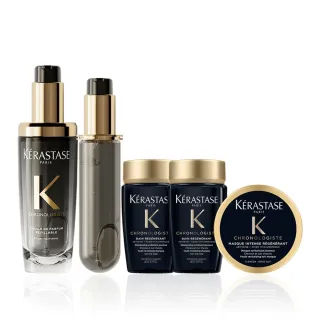 【KERASTASE 巴黎卡詩】黑鑽極萃逆時玫瑰香氛露75ml+填裝瓶75ml(新升級/護髮油)