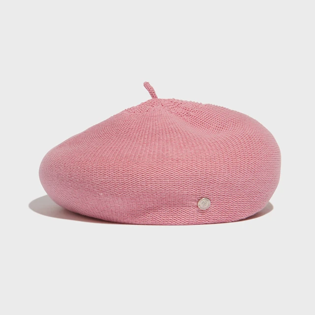 【ROCKFISH】SOLID COTTON BERET 純棉素色貝雷帽 亞麻 鉚釘 春夏 可調式 粉紅色
