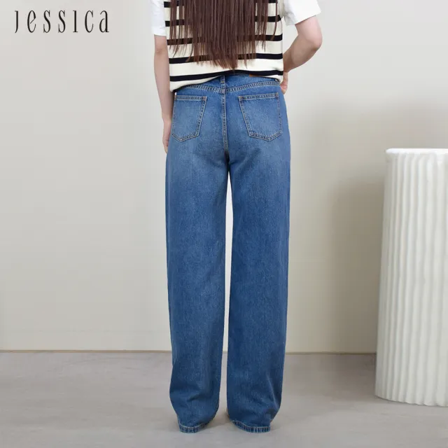 【JESSICA】直筒顯瘦顯腿長舒適百搭全棉牛仔褲299201