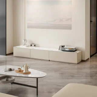 【hoi! 好好生活】林氏木業現代簡約三抽岩板電視櫃1.99M TV3M