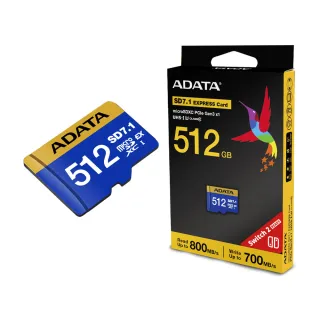 【ADATA 威剛】microSDXC Express 512GB 超高速記憶卡(Switch 2專用)