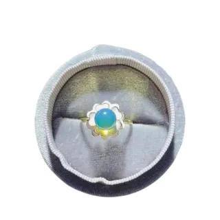 【勝弘珠寶】:多明尼加山茶花藍珀戒指(藍珀戒指)