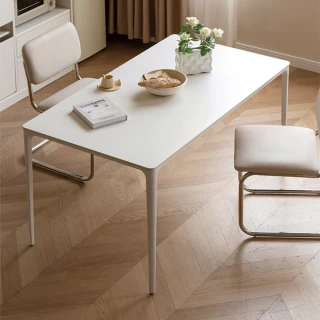 【hoi! 好好生活】源氏木語奶油風現代簡約岩板餐桌1.2M Y00R21