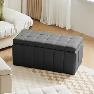 【hoi! 好好生活】預購★林氏木業簡約百搭科技布沙發腳踏儲物長凳 TB020(多色可選)