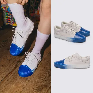 【VANS 官方旗艦】Tokyo Design Collective Premium LX Old Skool Brogue 米灰色/藍色滑板鞋