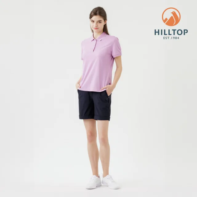 【Hilltop 山頂鳥】超潑水抗UV施華洛世奇水鑽撞釘彈性短褲 女款 黑｜PS09XF77ECA0