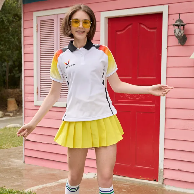 【LEIDOOE】漸層印花女短袖POLO衫(96263)