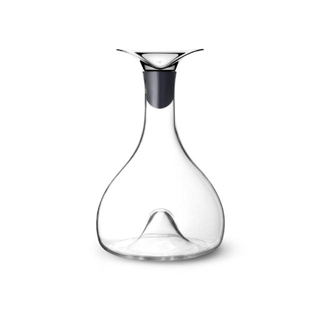 【Georg Jensen 喬治傑生】WINE & BAR 醒酒瓶(玻璃 鏡面拋光不鏽鋼 矽膠)
