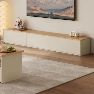 【hoi! 好好生活】Linsy北歐簡約拼色三抽儲物電視櫃2.4M UT1M