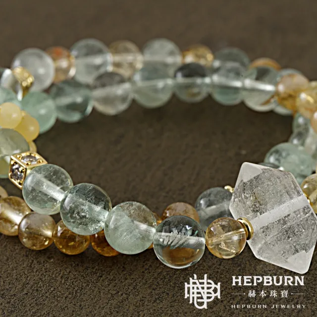 【赫本珠寶】橘子汽水綠螢石黃塔晶雙圈手鍊