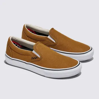 【VANS 官方旗艦】Skate Slip-On 棕色專業滑板鞋