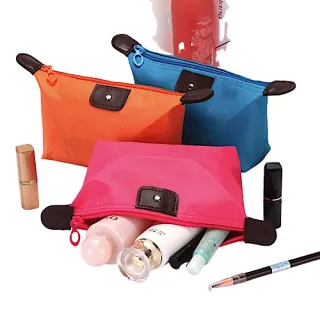 【89 zone】韓版甜心糖果色化妝品 餃子包 收納袋 化妝包 收納包 零錢包 帆布包(玫紅/黃/綠