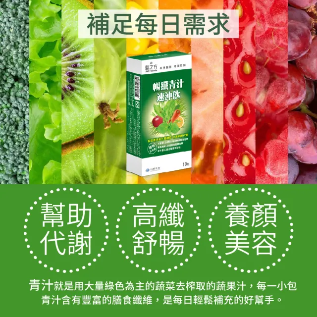 【台塑生醫】醫之方暢纖青汁速沖飲x10盒(10包/盒)