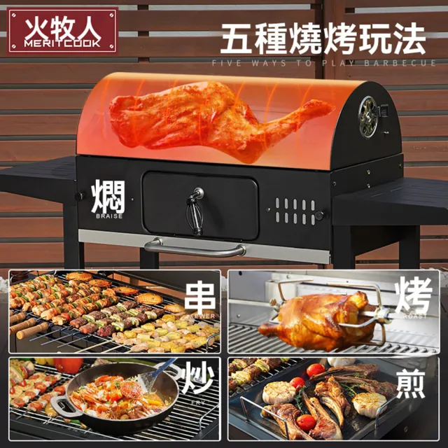 【Gcook旗艦店】基礎款+304烤網(庭院燒烤架 美式BBQ燒烤架 烤肉架 戶外燒烤架 木炭燒烤架 預購12天)