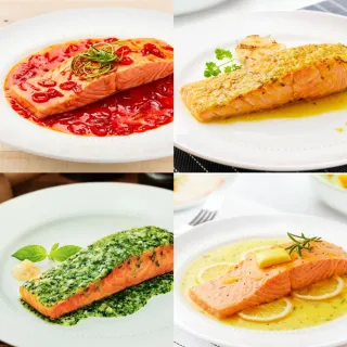 【美威鮭魚】輕鬆料理系列 任選二入組(法式香蒜+羅勒鹽麴+奶油檸檬+川香剁椒)