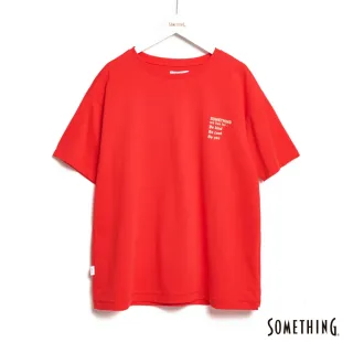 【SOMETHING】女裝 貓咪前後片印花短袖T恤(紅色)