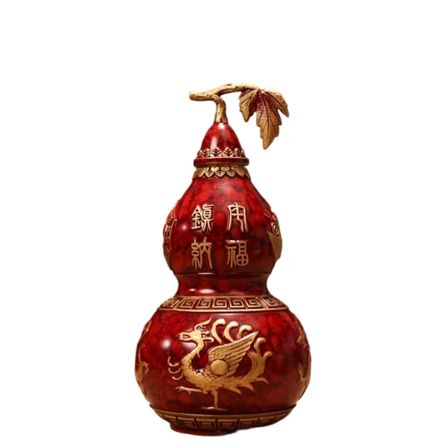 【巨匠】風水擺件 全銅四神獸葫蘆 送底座 彩色高約20cm 客廳入戶玄關招財平安(風水擺件 全銅四神獸葫蘆)