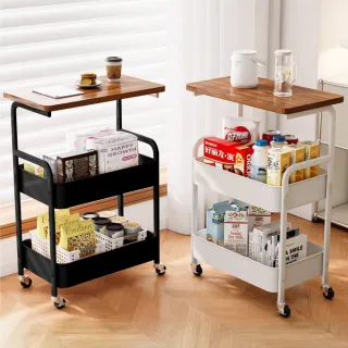 【ONE HOUSE】鐵製小巴登桌板置物推車(收納架 置物櫃 桌板推車 收納籃 手推車)