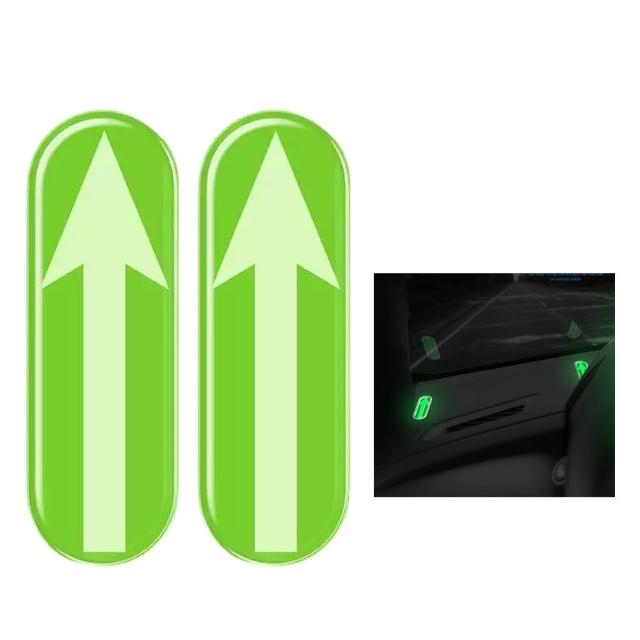 【kurumapop】汽車新手夜光點位貼2入組(新手駕駛輔助標記貼 3D滴膠定位貼 防撞定位標記)