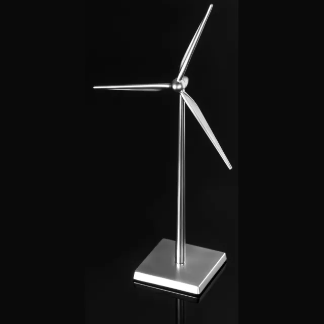 【Troika】FRESH WIND 風能造型磁鐵紙夾座(風力發電風格×金屬質感桌面擺飾)