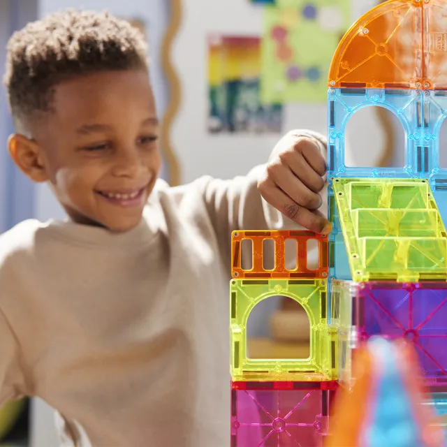 【Magna-Tiles】Combo磁力積木-110片城市大冒險(打造自己的都市/磁力片/STEAM 玩具/益智玩具)