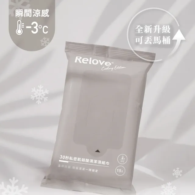 【Relove】30秒私密肌弱酸清潔濕紙巾2款任選 綠茶香氛/微涼玫瑰(10+5抽/包  私密清潔 新包裝 可溶於馬桶)